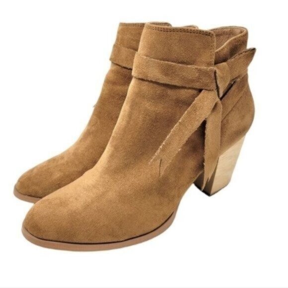 Free people x Faryl Robin Vegan Suede Alameda Booties Tan Brown - Picture 1 of 12